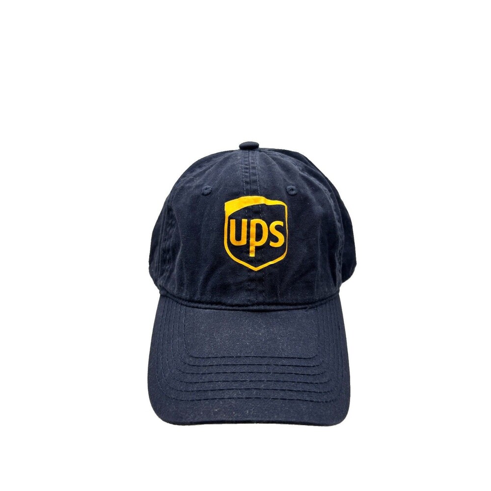 UPS United Parcel Service Cap Hat Goodfellow Navy Blue Leather Strapback